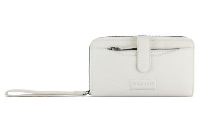 bugatti Set "Elsa" Reißverschluss-Damenlangbörse + Schlüsseletui weiß Leder