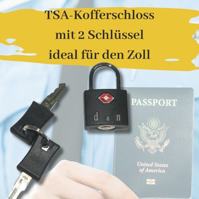 TSA Kofferschloss mit 2 Schlüssel Trolleyschloss Reisetaschenschloss