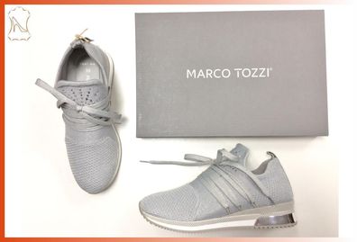 Marco Tozzi Damen Sneaker grau-silber, herausnehmbare Innensohle