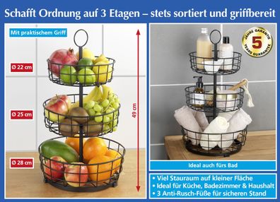 Multi-Korb-Etag&egrave; e mit 3 Etagen