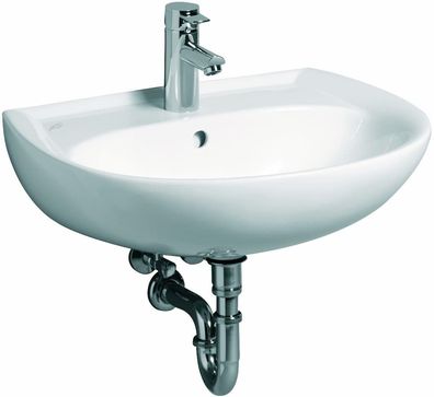 Geberit Waschtisch Renova mit HL mittig, mit ÜL 600x480mm weiß