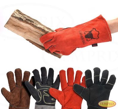 Kaminhandschuhe Ofenhandschuhe Kamin Hitzebeständig Ofen Leder Grillhandschuhe