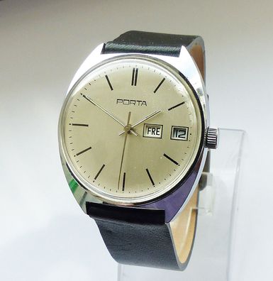 Schöne Porta Day-Date Automatic 17Jewels Herren Vintage Armnbanduhr Top Zustand
