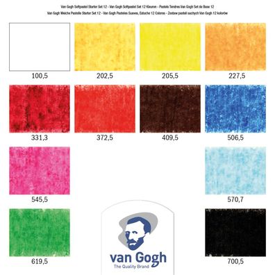 Van Gogh Starter-Set weiche Pastellfarben mit 12 Farben