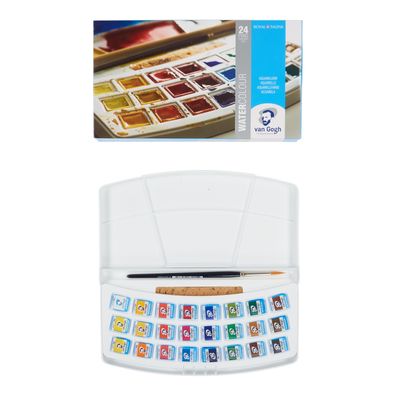 Van Gogh Aquarell Koffer-Set mit 24 Farben in halbe Näpfchen