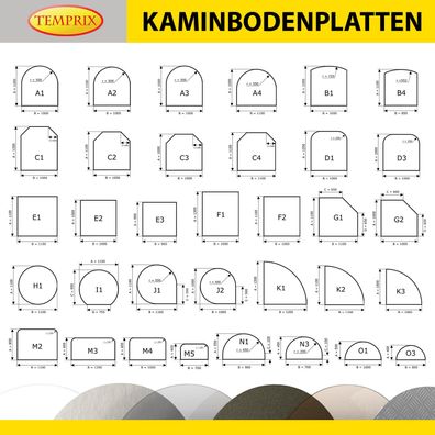 Kaminofen Bodenplatte aus Glas, Stahl, Edelstahl, Aluminium Funkenschutzplatte Ofen