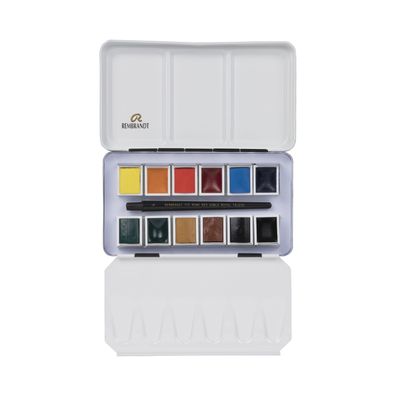 Rembrandt Aquarellfarben-Set im Metalletui, monopigmentiert 12 Näpfchen + Pinsel