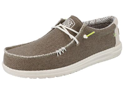 HEY DUDE Wally Herren Schlupfsneaker Slipper Halbschuhe beige Textil