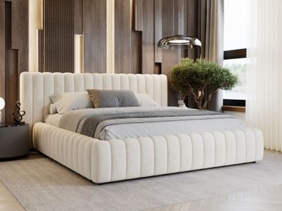 Graingold Bliss Bett, Polsterbett mit Bettkasten, mit Kopfteil, ohne Matratze