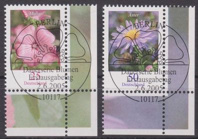 BRD 2005 gestempelt ESST Ecke unten rechts MiNr. 2462-2463 Blumen