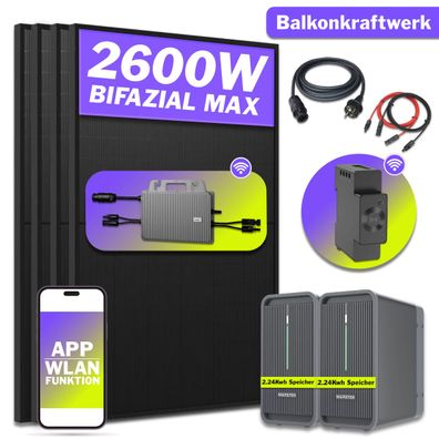 2000W Balkonkraftwerk mit Marstek Speicher 4,48 kWh und TSOL-800W Wechselrichter