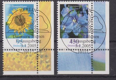 BRD 2005 gestempelt ESST Ecke unten rechts MiNr. 2434-2435 Blumen