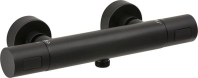 Herzbach DEEP BLACK Thermostat-Brausebatterie Aufputz rund