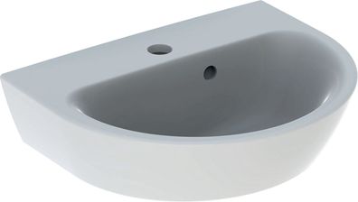 Geberit Handwaschbecken Renova mit HL mittig, mit ÜL 450x360mm weiß