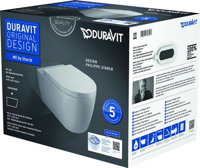 Duravit Tiefspül-WWC ME by Starck Set Rimless 370x570mm
