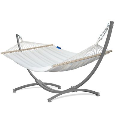 Potenza Hängematte 215x140cm mit Verzinkung Gestell für 2 Personen Stabhängematte