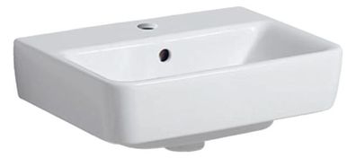 Geberit Handwaschbecken Renova Plan mit HL mittig, mit ÜL 450x340mm weiß