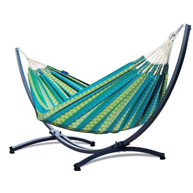Potenza Morena Hängematte mit Gestell für 2 Personen I 100% Baumwolle 230x160, 220 kg