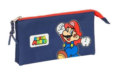 Safta Super Mario World Mäppchen mit 3 Fächern 22 cm Pencil Case