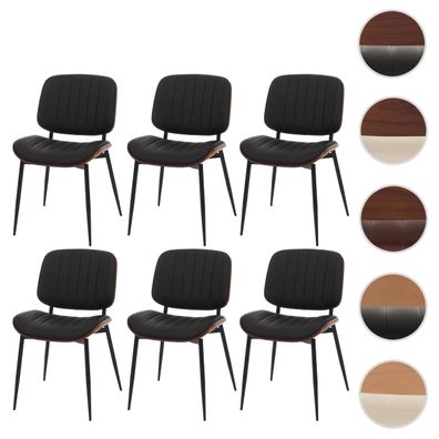 6er-Set Esszimmerstuhl HWC-O44, Küchenstuhl Stuhl, Bugholz Kunstleder Öko-Tex FSC®