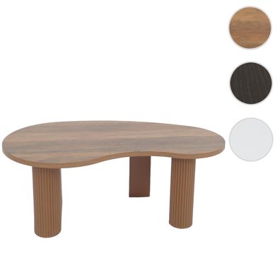 Couchtisch HWC-O29, Sofatisch, organische Form Melamin Holz, 45x110x60cm