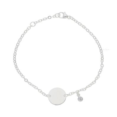 JuwelmaLux Armband mit Gravurplatte 925/000 Silber, synth. Zirkonia JL16-03-0698