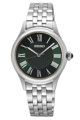 Seiko Damenuhr Klassik Quarz Edelstahl/Grün SUR611P1