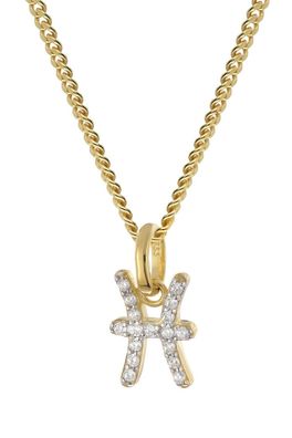 GLIZZ Schmuck Sternzeichen Fische Gold 333/8K an vergoldeter Silberkette GL8330-12