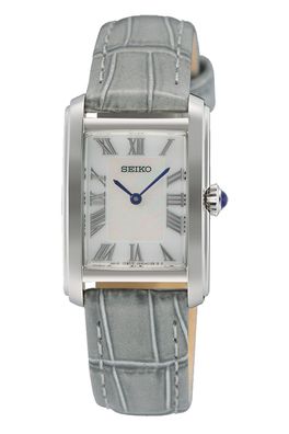 Seiko Damenuhr Rechteckig Hellgrau SWR099P1