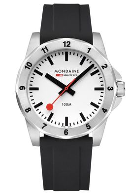 Mondaine Herrenuhr Numeri Quarz Schwarz/Weiß 42 mm MSN.4211B. RB