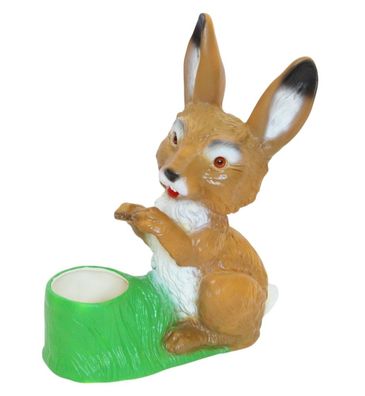Osterhase mit Pflanzkübel Hasenfigur aus Kunststoff Höhe 32 cm Tierfigur