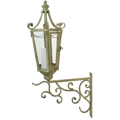 Wand-Laterne, Außen-Lampe, Garten-Leuchte aus verwittertem gealtertem Eisen