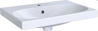Geberit Waschtisch Acanto Compact mit Hahnloch mit ÜL 600x420mm weiß-alpin