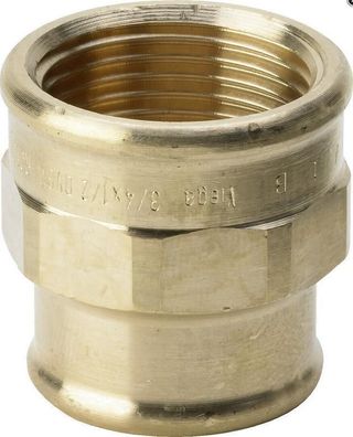 Viega Muffe Rotguss reduziert Innengewinde 3/4 x1/2