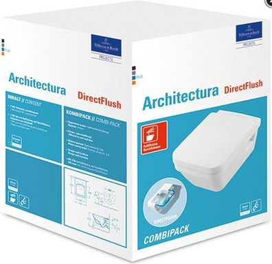 V+B Combi-Pack Tiefspül-WWC Architectura 5685R0XX m Sitz QuiR u. Softcl. we a