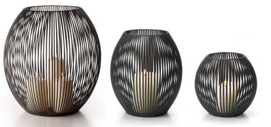 3er-Set Louisiana Windlicht S: 17 cm, L: 26 cm, XXL: 40cm - Philippi Design
