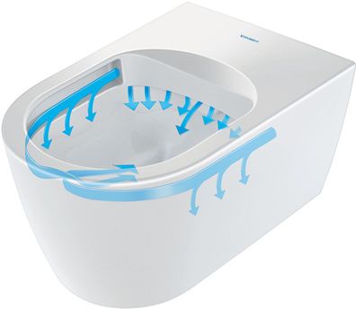 Duravit Wand-WC ME by Starck Compact 480 mm Tiefspüler, rimless, Durafix, weiss