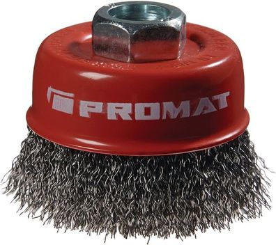 Topfbürste Durchmesser 80mm Drahtstärke 0,3mm Stahl 8500min-¹ PROMAT