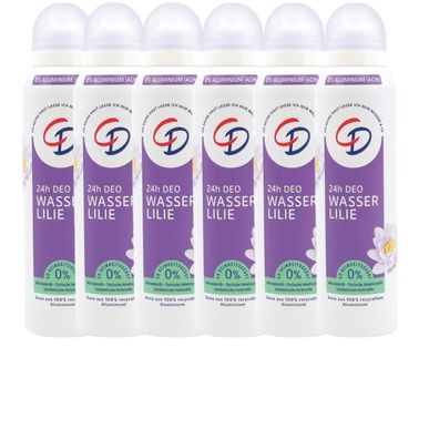 Deo Spray Damen Frauen Cd Wasserlilie ohne Aluminium 6x 150ml (€ 29,88 / L)