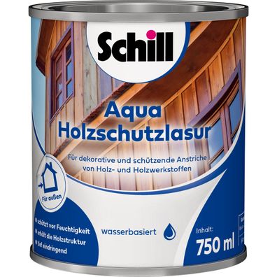 Schill Aqua Holzschutzlasur 0,75 Liter Nussbaum