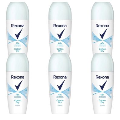 Rexona Cotton Dry Deo Roll On Damen Deo Roller 48h 6x 50ml (€ 86,30 / L)