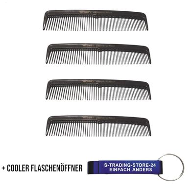 Kamm Haarkamm Kamm Set Friseurkamm Taschenkamm Herrenkamm schwarz Bart Haar 4er