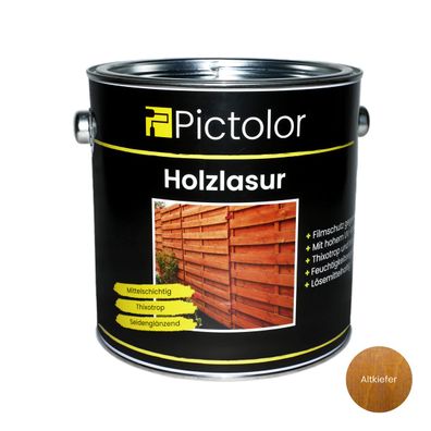 Pictolor® Holzlasur Mittelschichtlasur 2,5 Liter Altkiefer
