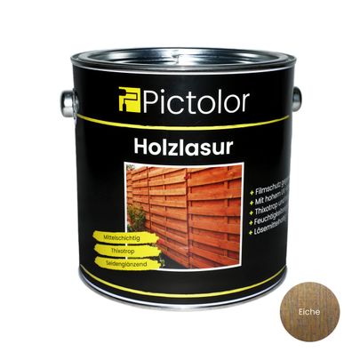 Pictolor® Holzlasur Mittelschichtlasur 2,5 Liter Eiche