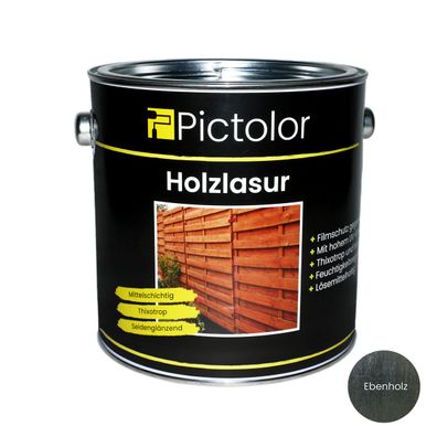 Pictolor® Holzlasur Mittelschichtlasur 2,5 Liter Ebenholz