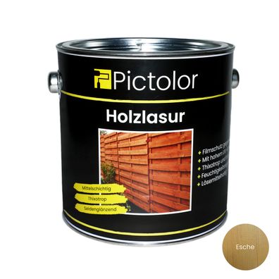 Pictolor® Holzlasur Mittelschichtlasur 2,5 Liter Esche