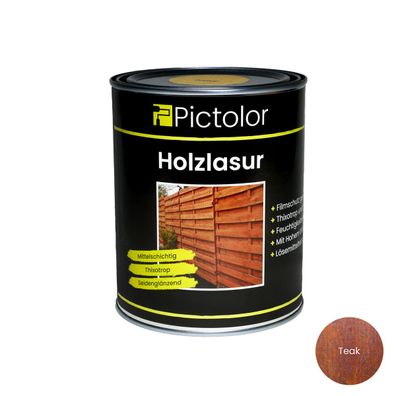 Pictolor® Holzlasur Mittelschichtlasur 0,75 Liter Teak