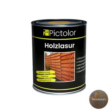 Pictolor® Holzlasur Mittelschichtlasur 0,75 Liter Nussbaum