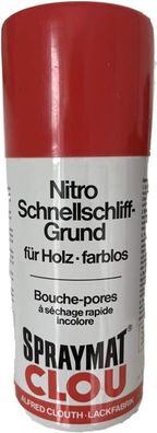 CLOU® Spraymat Nitro Schnellschliff-Grund für Holz, farblos / 300 ml