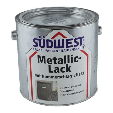 Südwest Metallic-Lack mit hochglänzenden Hammerschlag-Effekt 2,5 Liter